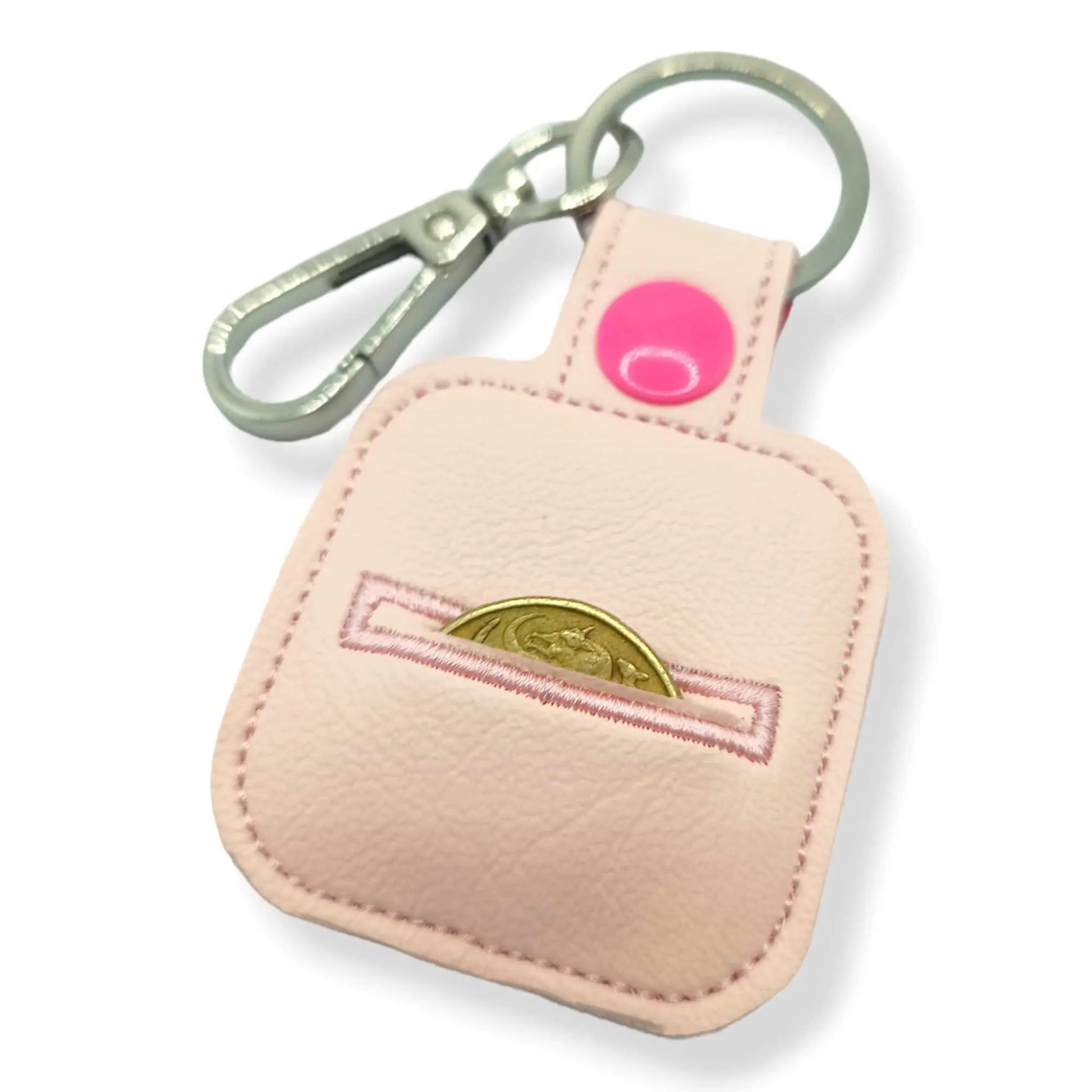 Pink Trolley Coin Holder Keychain | Reusable Gift for Mum | Made in Australia