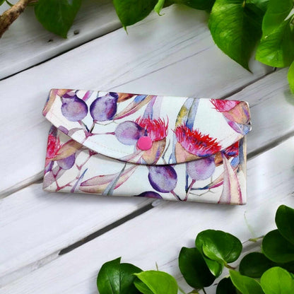 Australian Floral Fabric Coin & Card Holder - Compact, Sustainable, and Chic Coin Pouch, Made in Australia