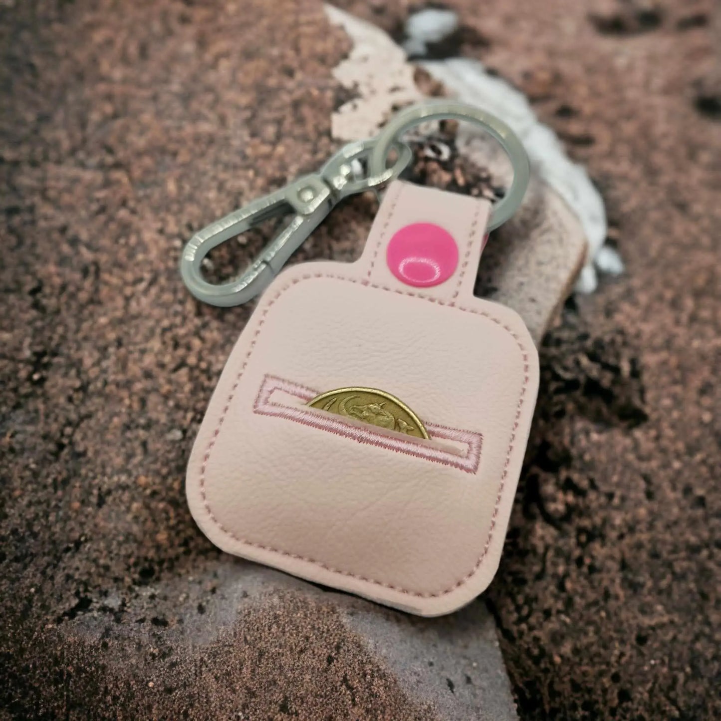 Pink Trolley Coin Holder Keychain | Reusable Gift for Mum | Made in Australia