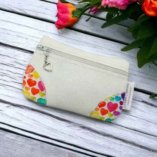 Coin Purse | Colourful Heart Themed Coin Purse | made in Australia