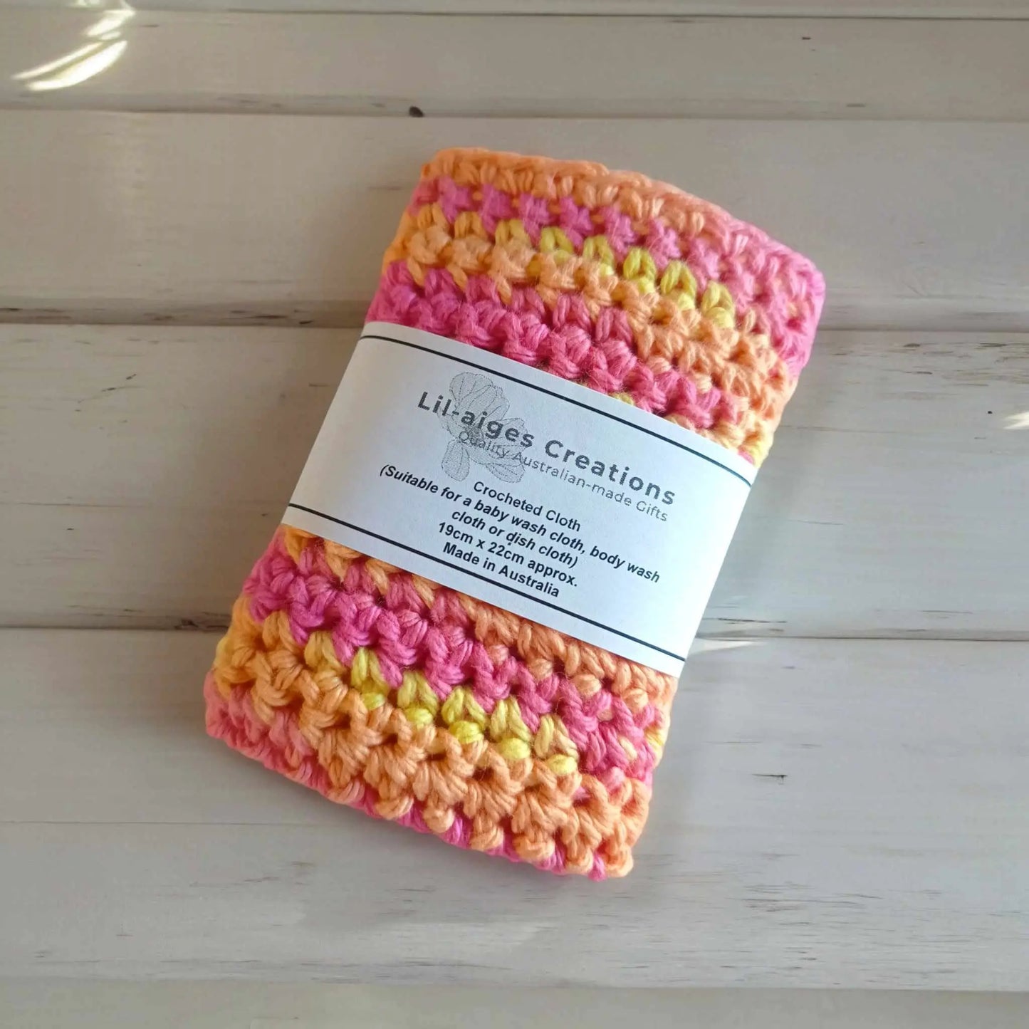 Crocheted Wash Cloths, Zero Waste Kitchen Must Have, Pure Cotton, Made in Australia