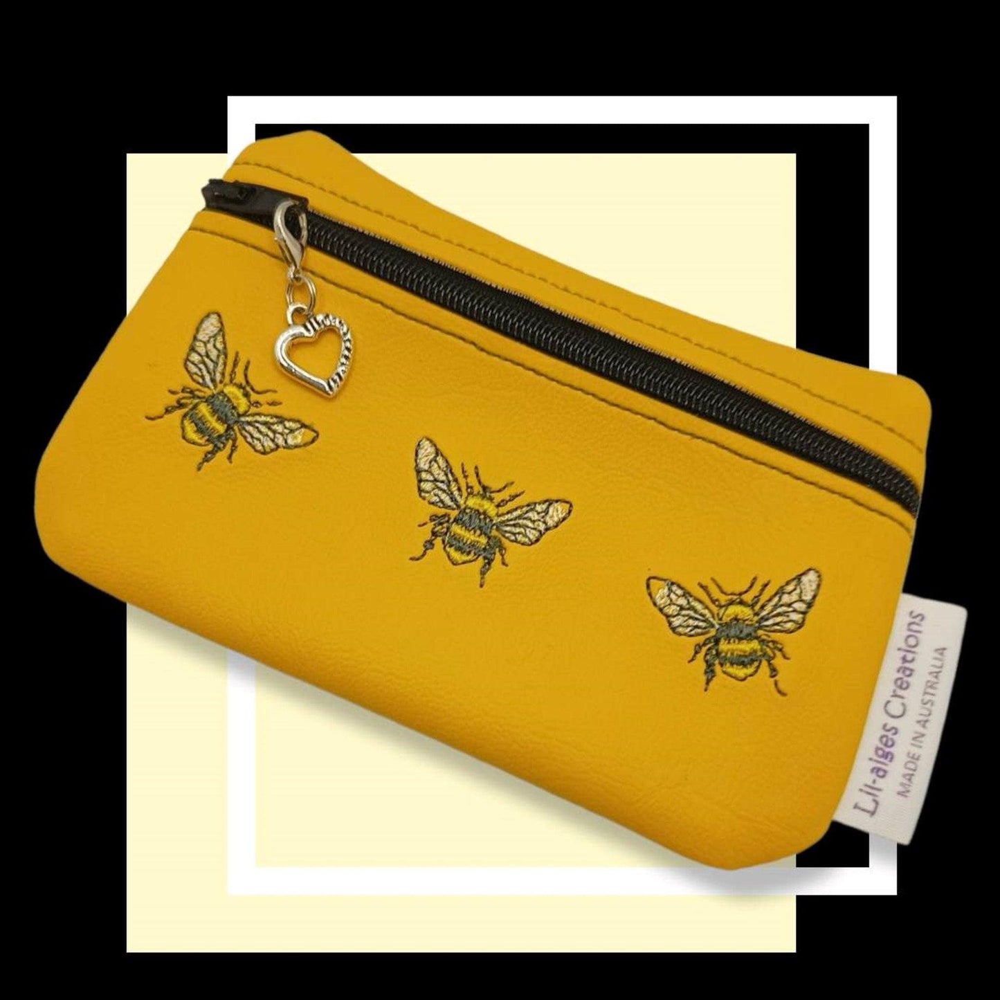 READY TO POST - Bee themed vinyl coin purse, made in Australia - Image #2