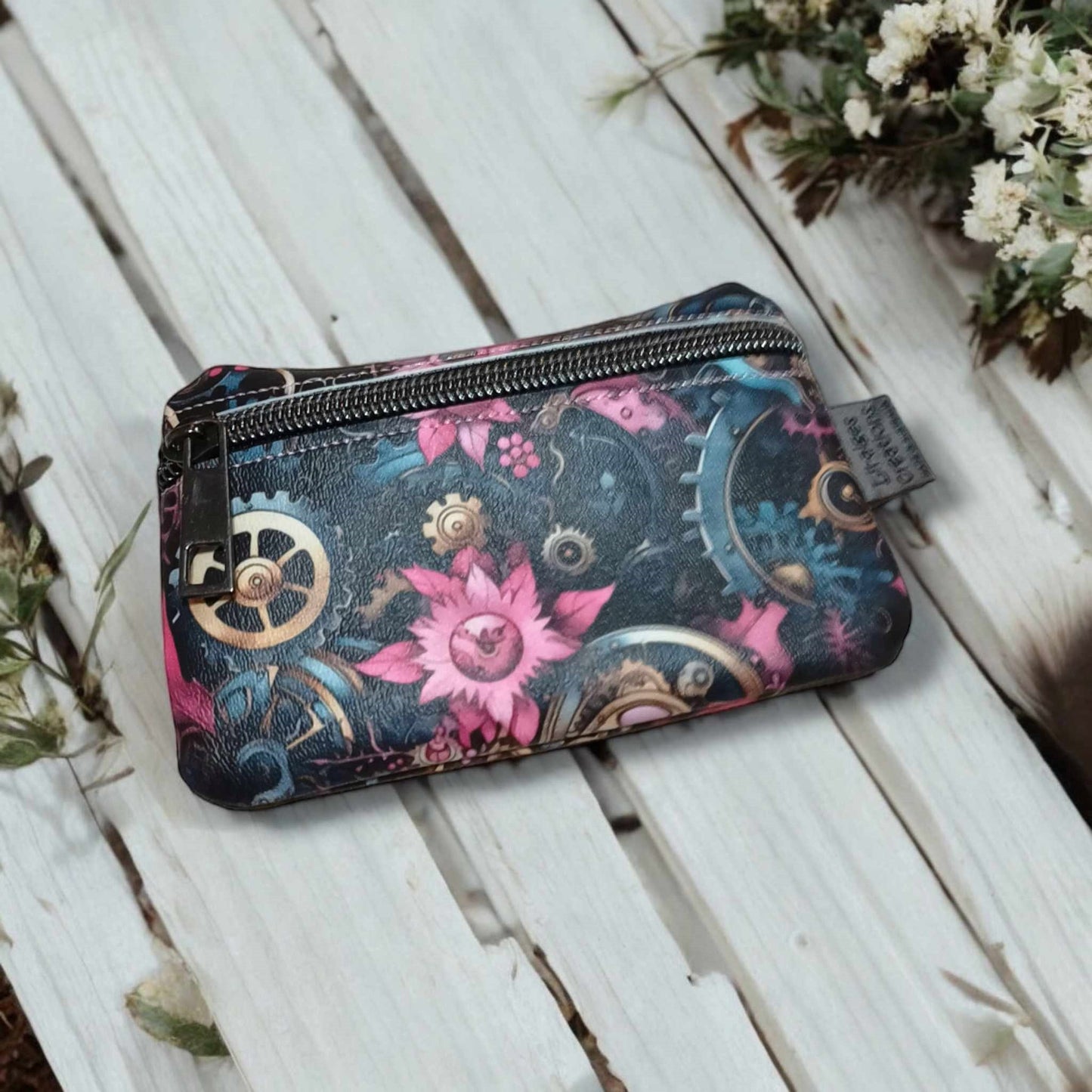 Science Fiction Steampunk Themed Vinyl Coin Purses, made in Australia